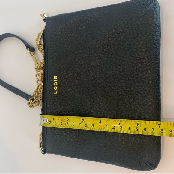 LODIS Emily Crossbody bag five in one convertible black leather with chain strap - Picture 11 of 11